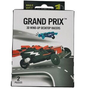 GRAND PRIX 3-D Wind-Up‎ Puzzle Desk Top Racers ~ Set of 2 Puzzles Race Car NEW